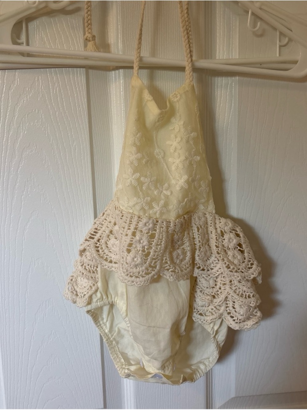 Cream Crochet Lace romper
